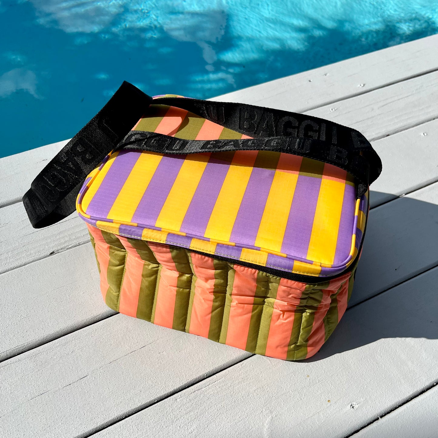 Puffy Cooler Bag - Sunset Quilt Stripe