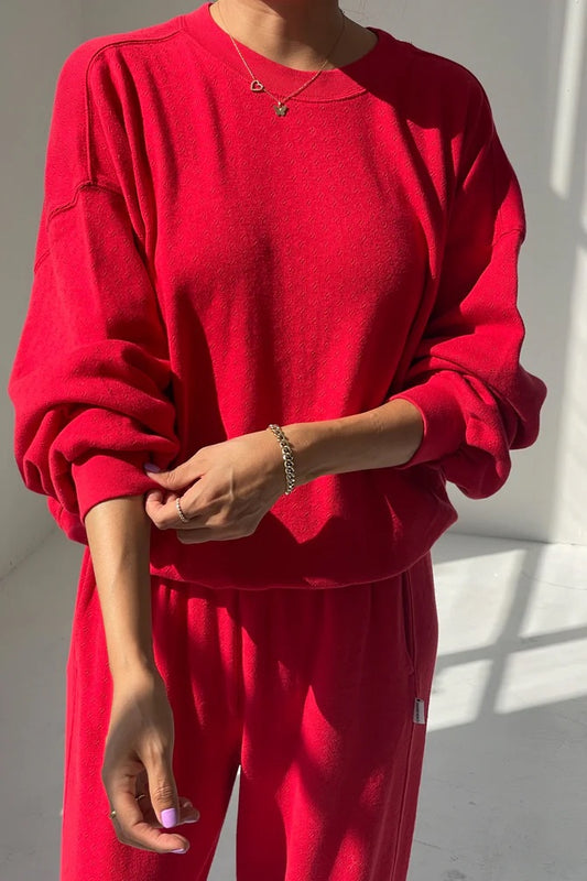 Pointelle Core Sweatshirt - Red Apple