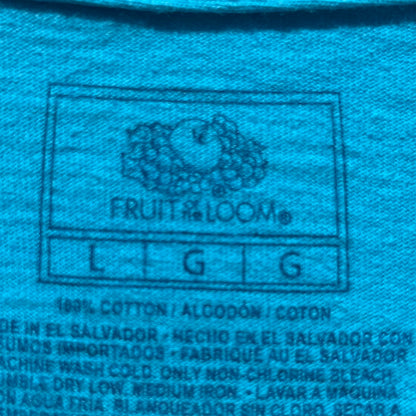 Upcycled Shirt: Bright Blue, L