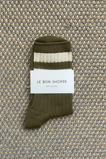 Her Varsity Socks - Fern
