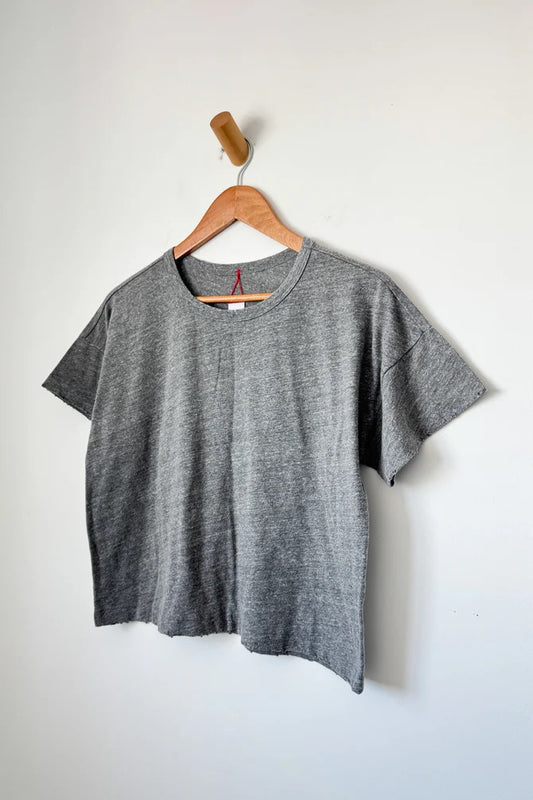 Vintage Fille Tee - Heathered Grey