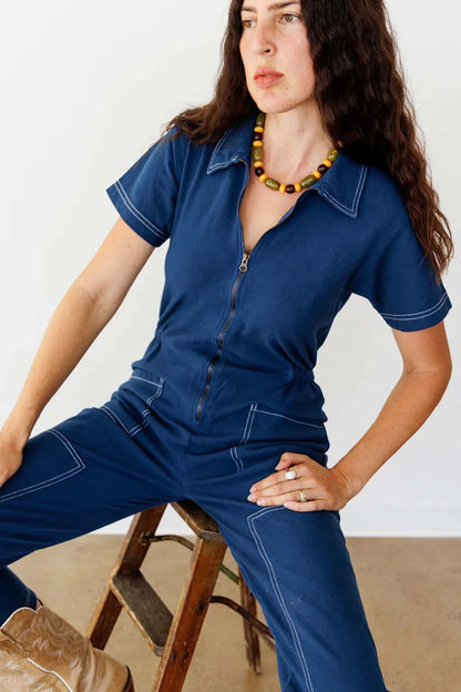 Noble Utility Suit - Navy Contrast Stitch