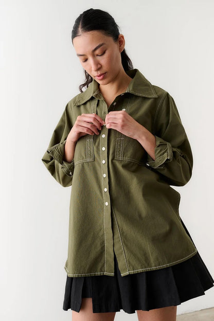 Noble Collared Shirt - Olive