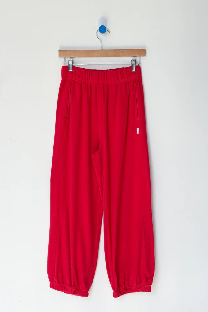 Pointelle Balloon Pant - Red Apple