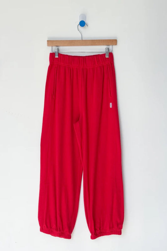 Pointelle Balloon Pant - Red Apple