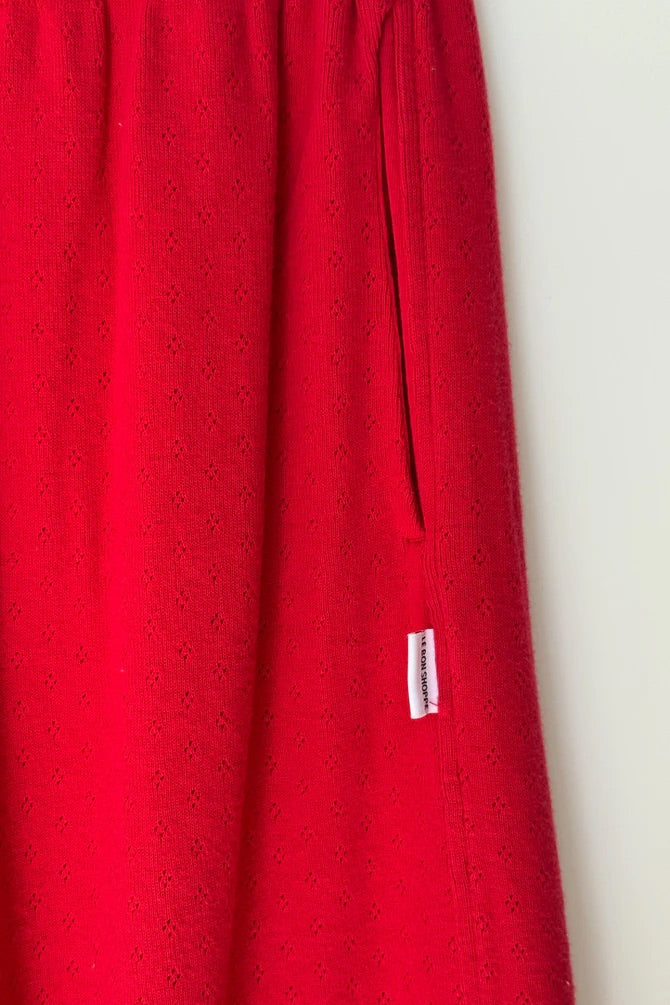 Pointelle Balloon Pant - Red Apple