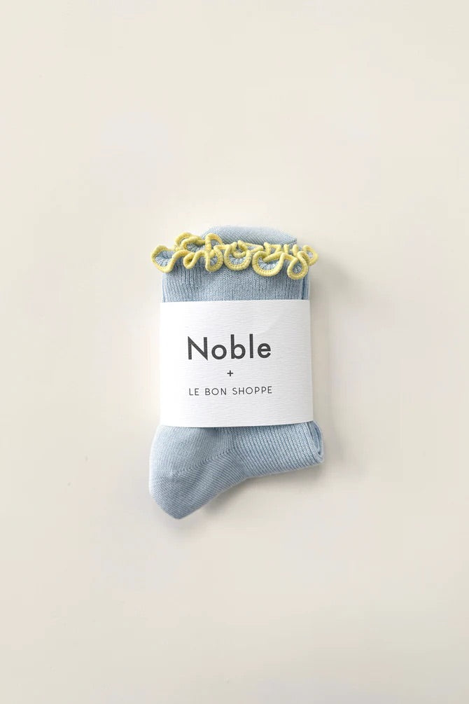 Petite Ruffled Modal Socks - Baby Blue