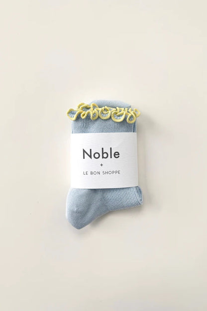 Petite Ruffled Modal Socks - Baby Blue