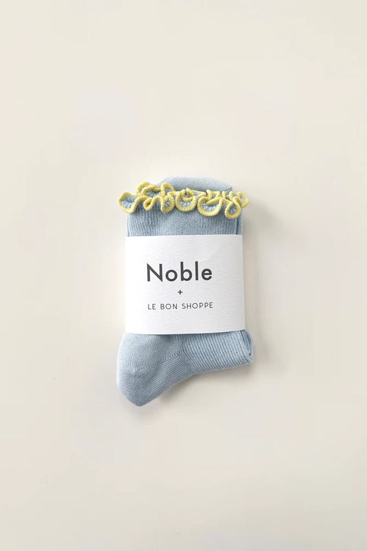 Petite Ruffled Modal Socks - Baby Blue