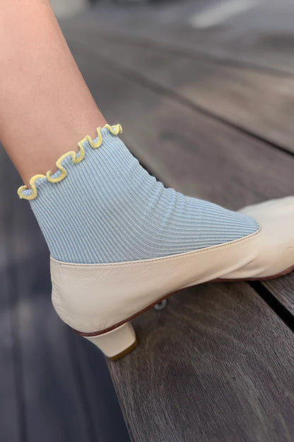 Petite Ruffled Modal Socks - Baby Blue