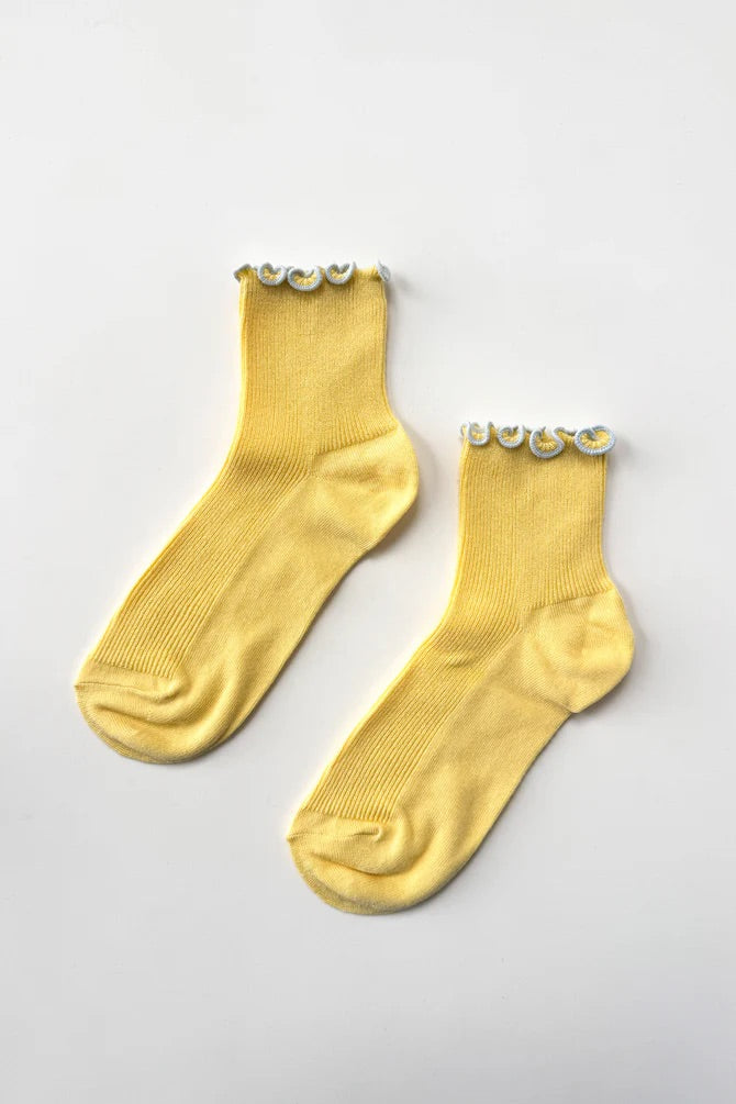 Petite Ruffled Modal Socks - Butter