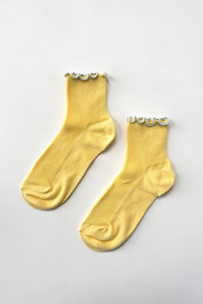 Petite Ruffled Modal Socks - Butter