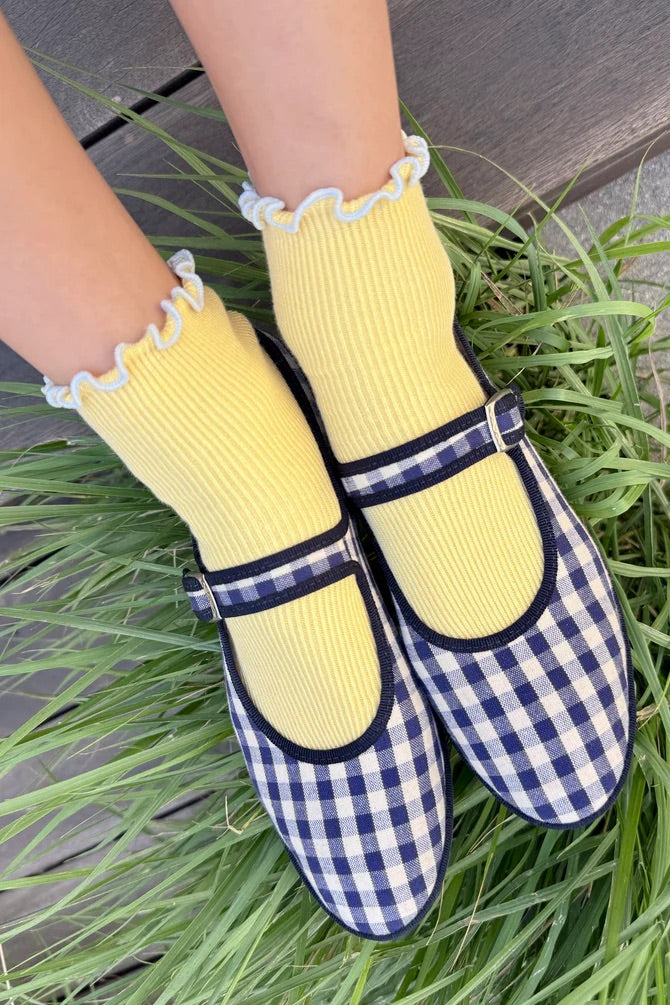 Petite Ruffled Modal Socks - Butter