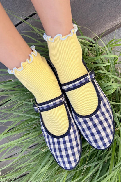 Petite Ruffled Modal Socks - Butter