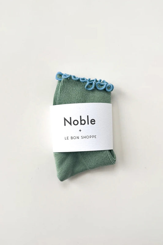 Petite Ruffled Modal Socks - Sea Glass