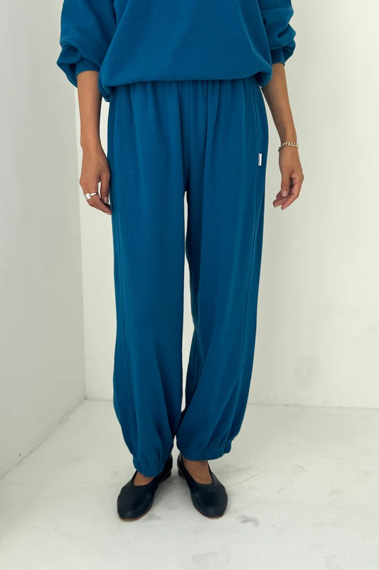 Pointelle Balloon Pant - Sea Blue