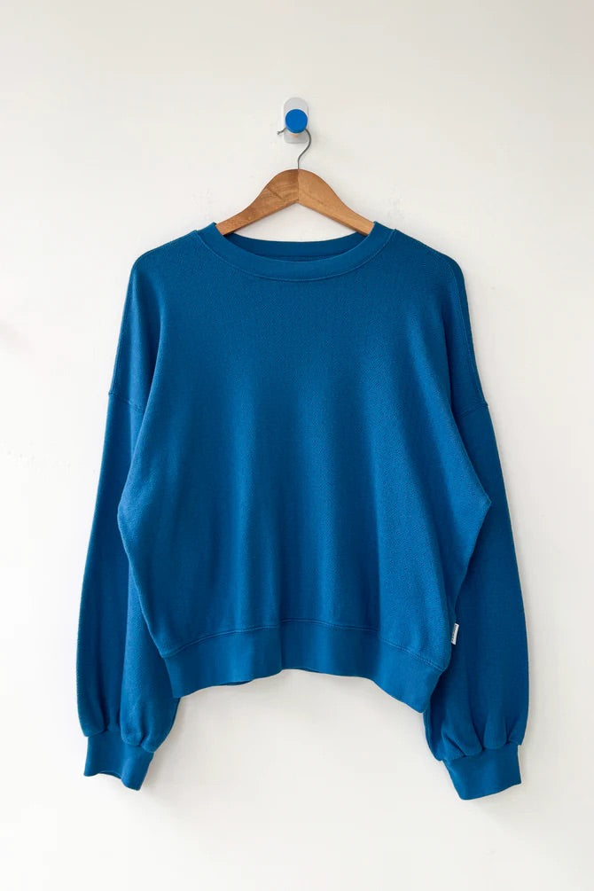 Pointelle Core Sweatshirt - Sea Blue