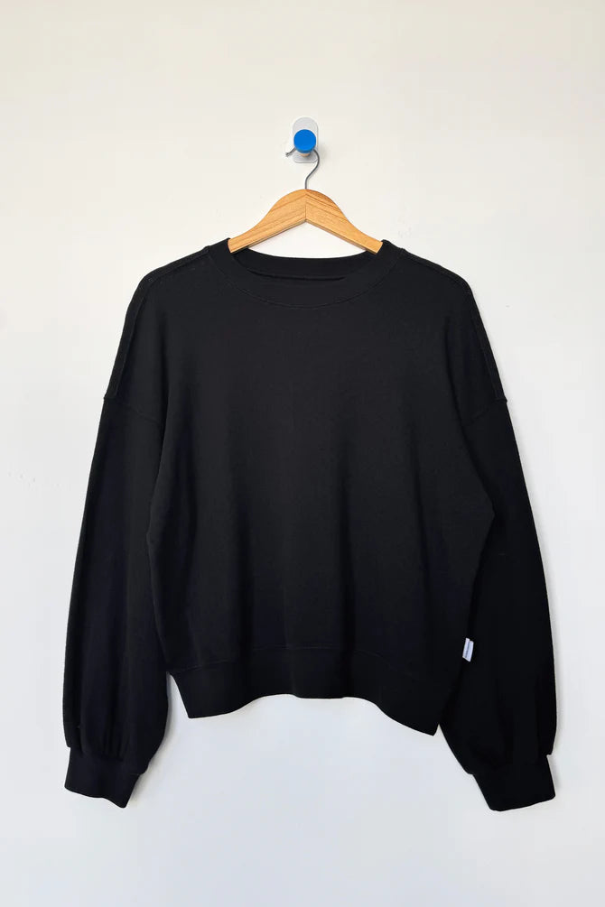 Pointelle Core Sweatshirt - Black