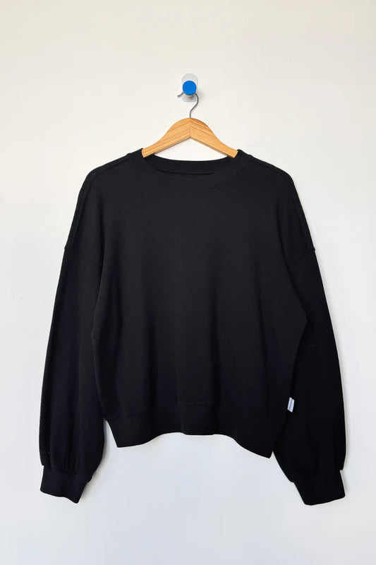 Pointelle Core Sweatshirt - Black