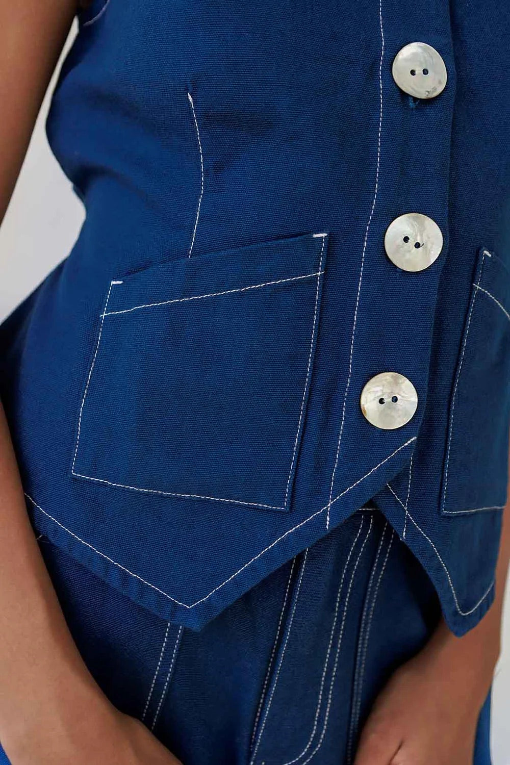 Flared Vest - Navy