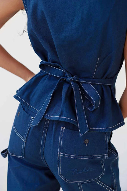 Flared Vest - Navy