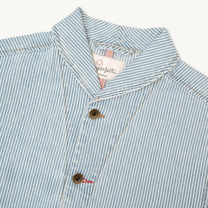 Shepherds Shirt in Indigo Hickory Stripe | Gold Thread Special | Vintage Wash
