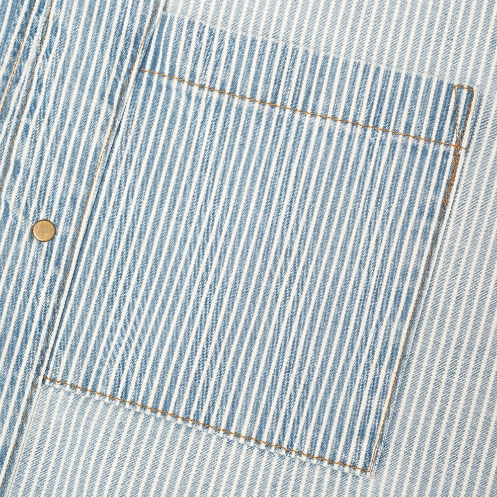 Shepherds Shirt in Indigo Hickory Stripe | Gold Thread Special | Vintage Wash