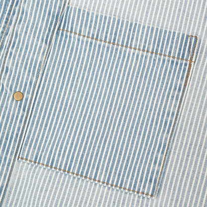 Shepherds Shirt in Indigo Hickory Stripe | Gold Thread Special | Vintage Wash