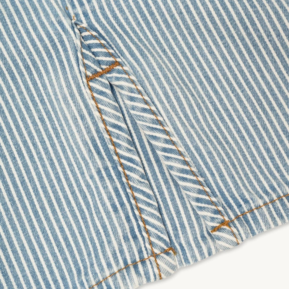 Shepherds Shirt in Indigo Hickory Stripe | Gold Thread Special | Vintage Wash