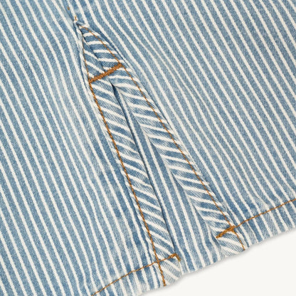 Shepherds Shirt in Indigo Hickory Stripe | Gold Thread Special | Vintage Wash