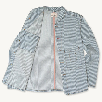 Shepherds Shirt in Indigo Hickory Stripe | Gold Thread Special | Vintage Wash