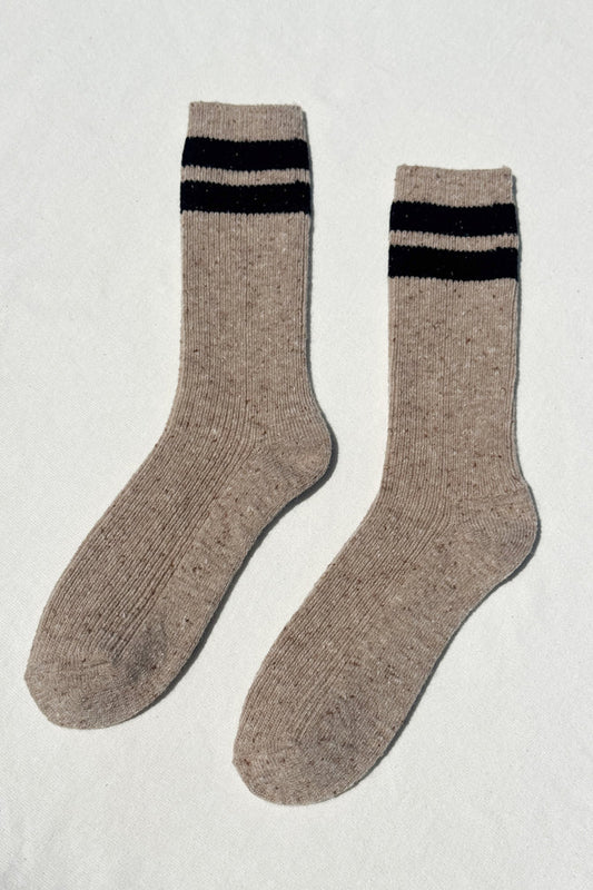 Snow Varsity Socks - Beige/Black