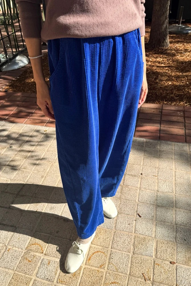 Soft Corduroy Arc Pant - Cobalt