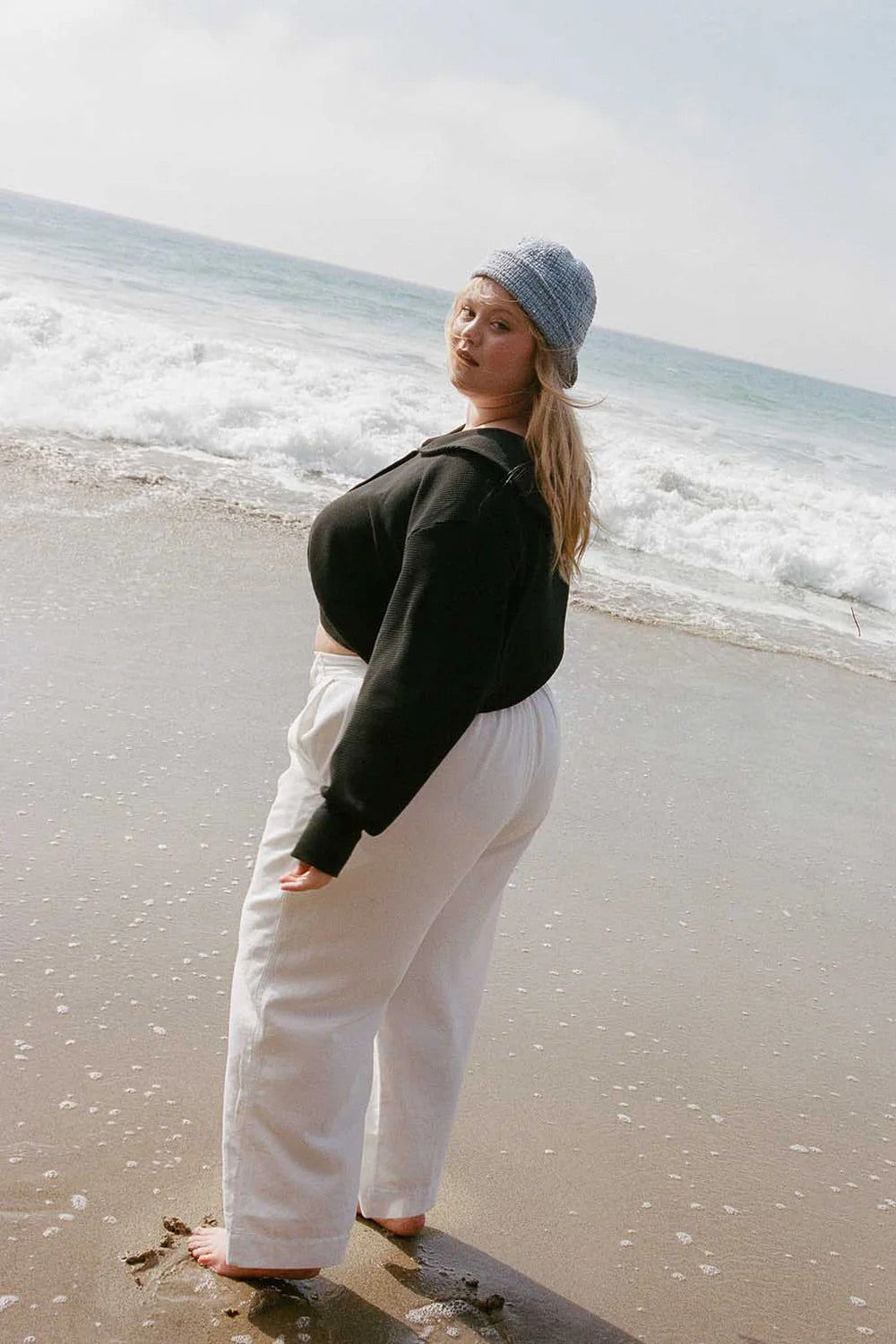 Waffle Sailor Cardigan - Ash