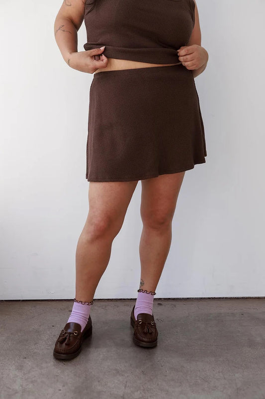 Waffle Skort - Chocolate