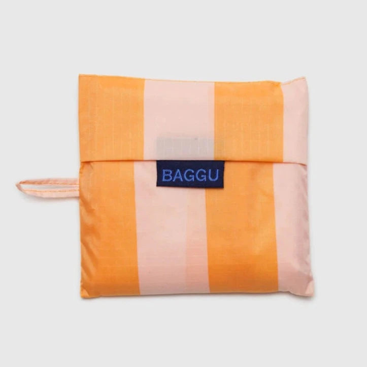 Baggu Reusable Tote: Tangerine Wide Stripe