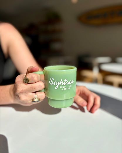Sightsee Milk Glass Mug
